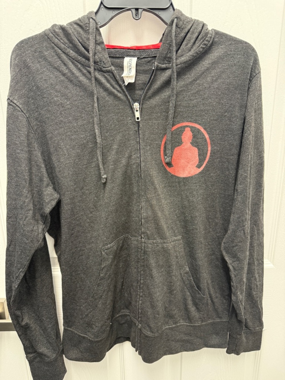 Funky Buddha Brewery Vintage Dark Gray Graphic Hoodie Full-Zip Light Sweatshirt